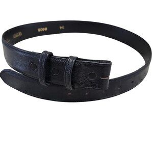 Vincenza Italian Calf Skin Black Leather Belt 405 Size 34 No Buckle